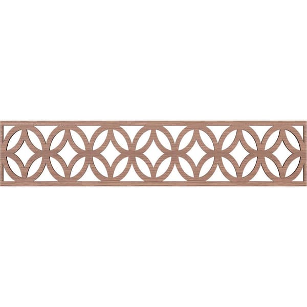 Ekena Millwork Crosby Fretwork 0.375 in. D x 46.75 in. W x 10 in. L Walnut Wood Panel Moulding