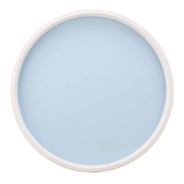Kraftware RAINBOW 14 in. W x 1.3 in. H x 14 in. D Round Light Blue Leatherette Serving Tray