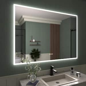 48 in. W x 36 in. H Frameless LED Single Bathroom Vanity Mirror in Polished Crystal