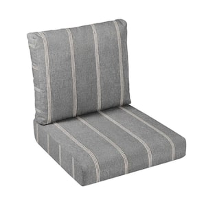 23 in. x 23.5 in. x 5 in. 2-Piece Deep Seating Outdoor Dining Chair Cushion in Sunbrella Lengthen Stone