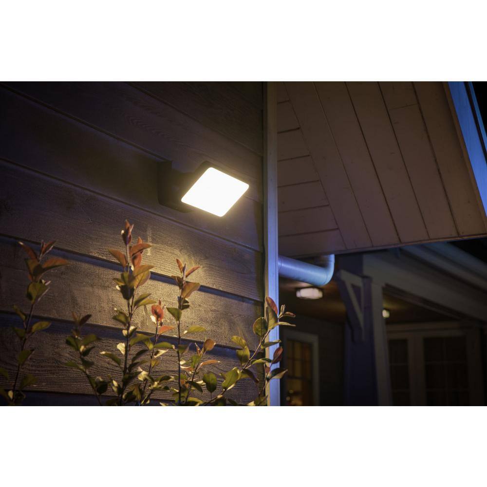 Black and White LED Smart Outdoor Floodlight with Remote Control