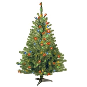 24 in Crestwood Spruce Tree with Battery Operated Multicolor LED Lights 
