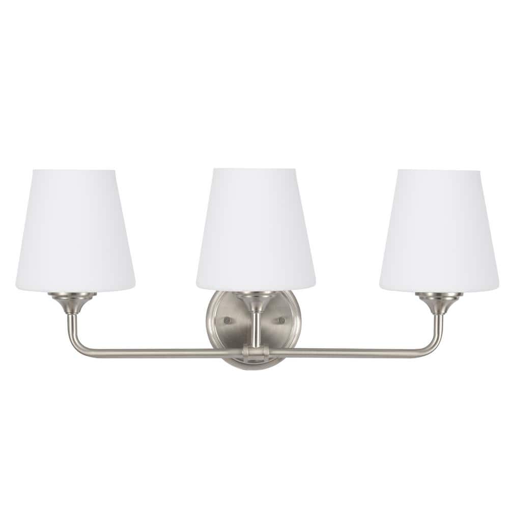 Roberts 7 in. 3-Light Brushed Nickel Vanity Light