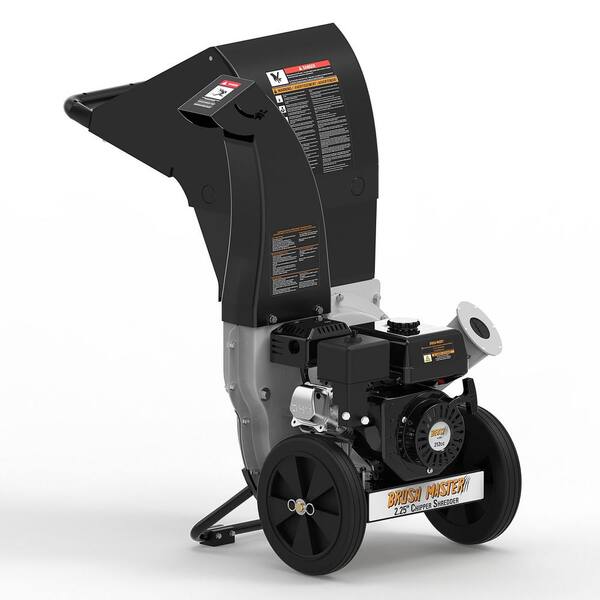 Brush Master 2.25 in. 6.5 HP 212cc Gas Powered, Unique Innovation 3-in-1 Discharge Chute Chipper Shredder with Safety Goggles