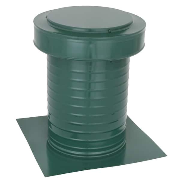null 9 in. Dia Keepa Vent an Aluminum Static Roof Vent for Flat Roofs in Green