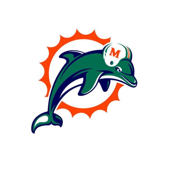 Fathead 11 in. x 13 in. Miami Dolphin.s Teammate Logo Wall Applique ...