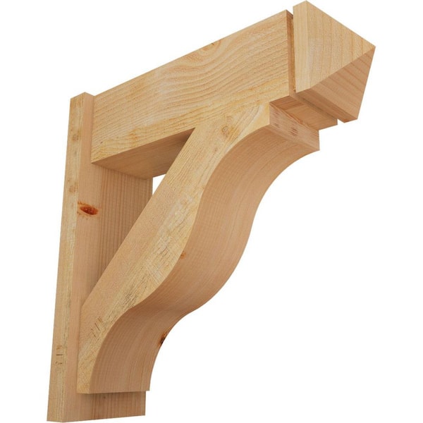 Ekena Millwork 8 in. x 26 in. x 26 in. Fuston Arts and Crafts Rough Sawn Douglas Fir Outlooker