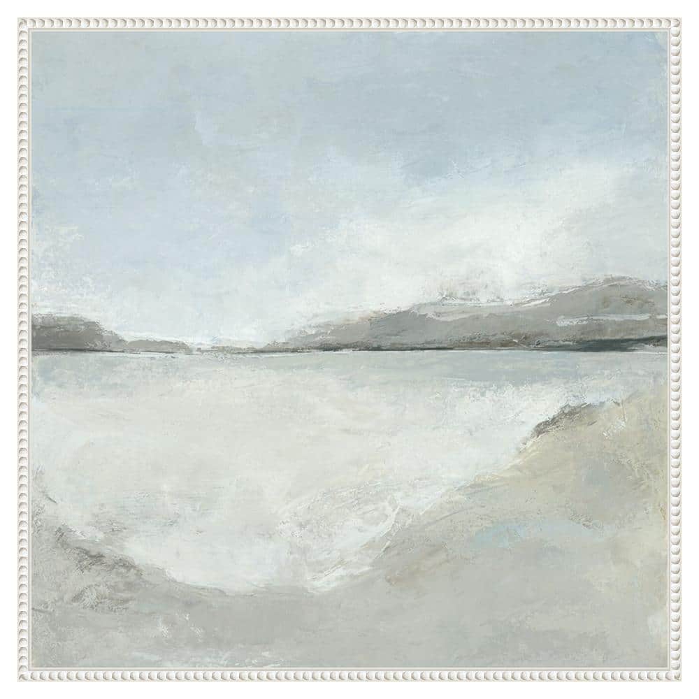 Subtle Coastal 30"x30" White Framed Canvas Wall Art