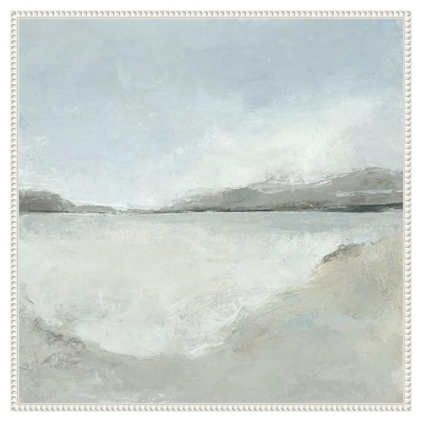 Amanti Art Subtle Coastal by Hannah Dawson 30 in. W x 30 in. H. Canvas Wall Art Print Framed in White