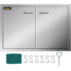 VEVOR BBQ Access Double Door 30 in. W x 23 in. H BBQ Door Stainless ...