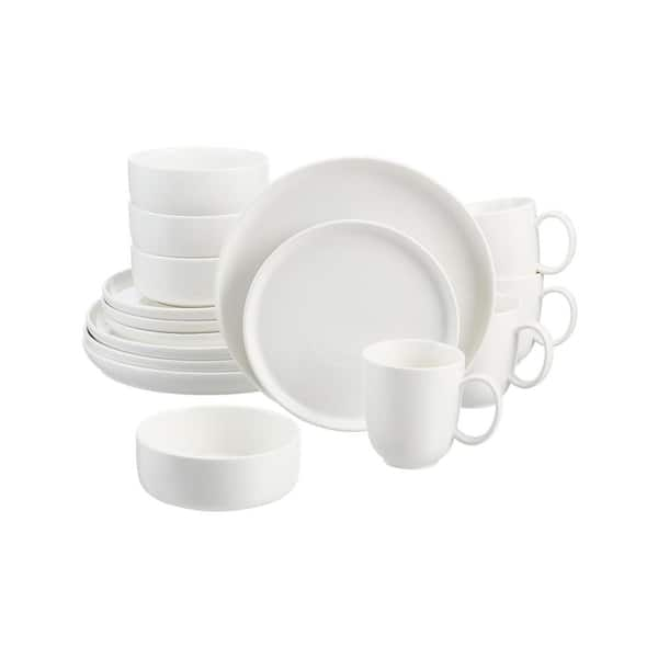 Home Decorators Collection Chastain 16-Piece White Porcelain Dinnerware Set (Service for 4)