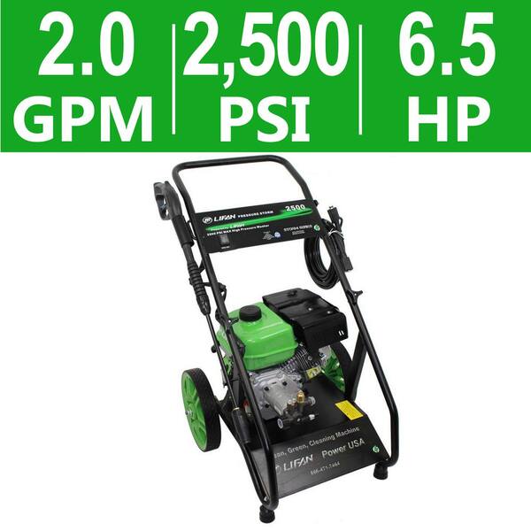 LIFAN Pressure Storm Series 2,500 psi 2.0 GPM AR Axial Cam Pump Recoil Start Gas Pressure Washer