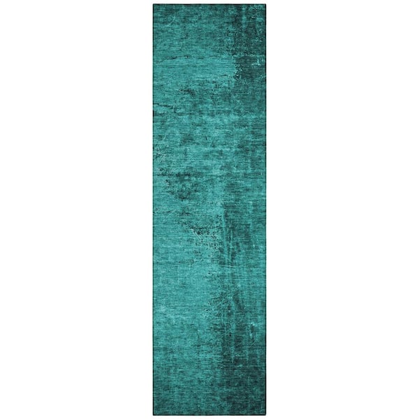 Chantille ACN554 Teal 2 ft. 3 in. x 7 ft. 6 in. Machine Washable Indoor/Outdoor Geometric Runner Rug