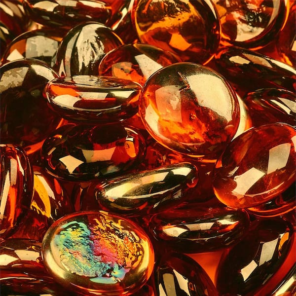 Fire Pit Essentials 10 lbs. Semi-Reflective High Desert Fire Glass Beads for Indoor and Outdoor Fire Pits or Fireplaces