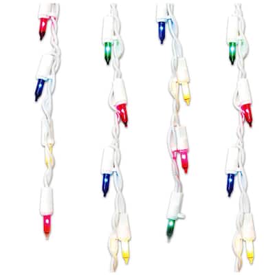 100-Light Twinkling Multi-Color Icicle Light Set with White Wire (Set of 2)