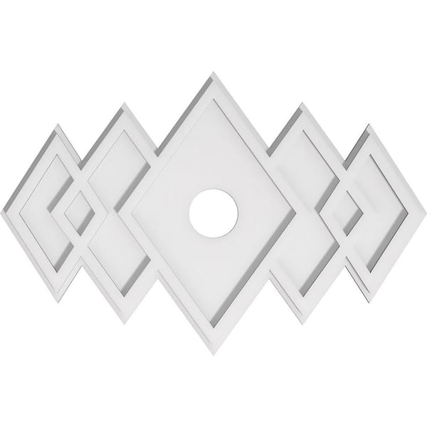 Ekena Millwork 26 in. W x 17-3/8 in. H x 3 in. ID x 1 in. P Zoe Architectural Grade PVC Contemporary Ceiling Medallion