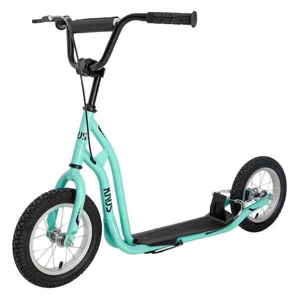 Sudzendf Teal Blue Lightweight Durable Steel Frame Scooter with Big Wheels