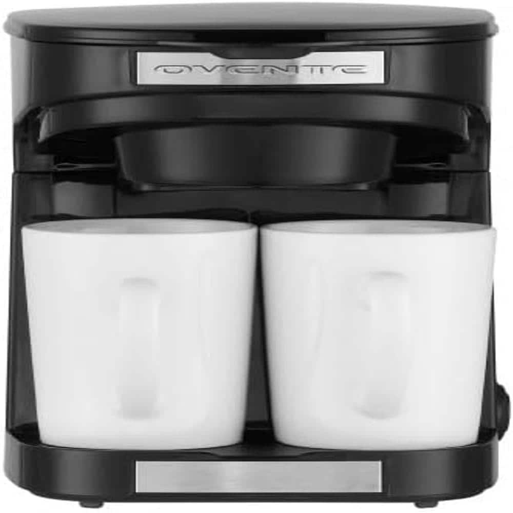 Series 2-Cup Black Drip Coffee Maker with Auto Shut-Off, 2 Ceramic Mugs, Compact Design Black CMDD2MB - Thumbnail 4