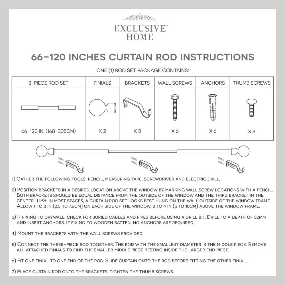 Matte Bronze Adjustable Curtain Rod with Twisted Finial