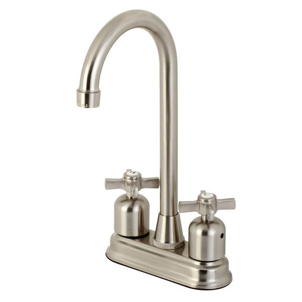 Kingston Brass Millennium 2-Handle Bar Faucet in Brushed Nickel