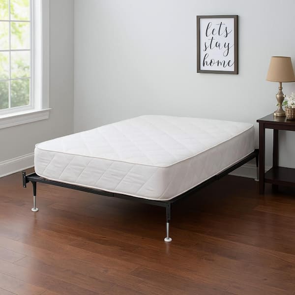 Benjara Black Metal Frame Full Platform Bed with 4 Legs with Glides