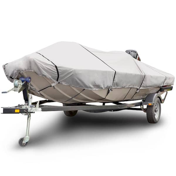 Budge Sportsman 1200 Denier 16 ft. to 18 ft. Beam Width 106 in. Gray Center Console Flat Front/Skiff/Deck Boat Cover BTCCD-4