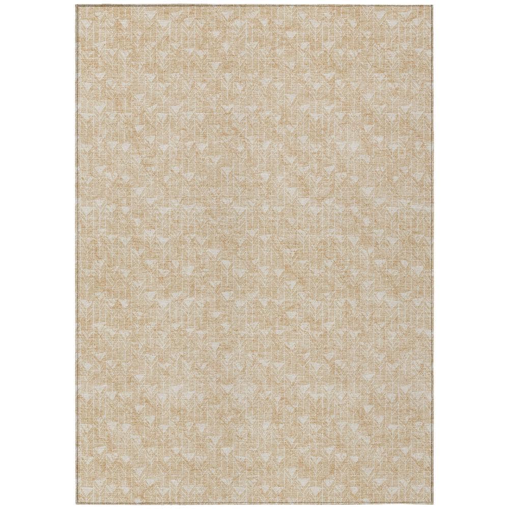 Chantille ACN514 Beige 8 ft. x 10 ft. Machine Washable Indoor/Outdoor Geome