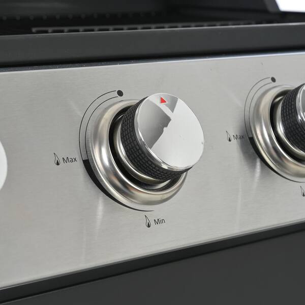 4-Burner 34,200 BTU Barbecue Grill, Patio Garden Stainless