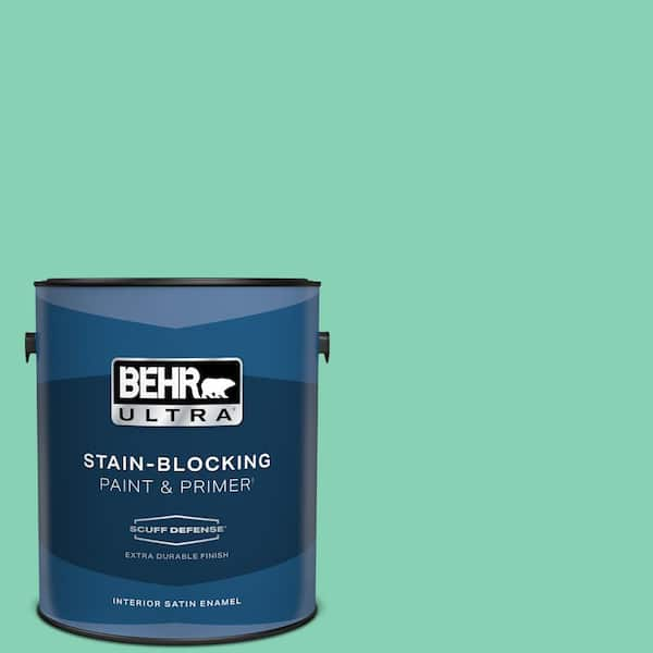 BEHR ULTRA 1 gal. #P420-3 Tropical Trail Extra Durable Satin Enamel Interior Paint & Primer