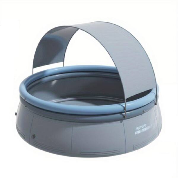 Tunearary 118.11 in. x 25.98 in. Outdoor Patio PVC Water Gray Inflatable Swimming Pool
