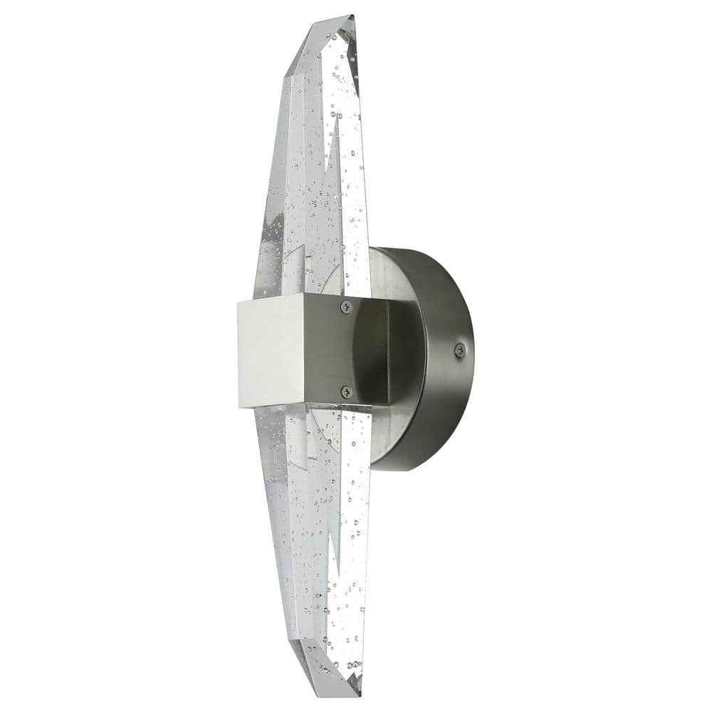 Brushed Nickel LED Crystal Shape Wall Sconce