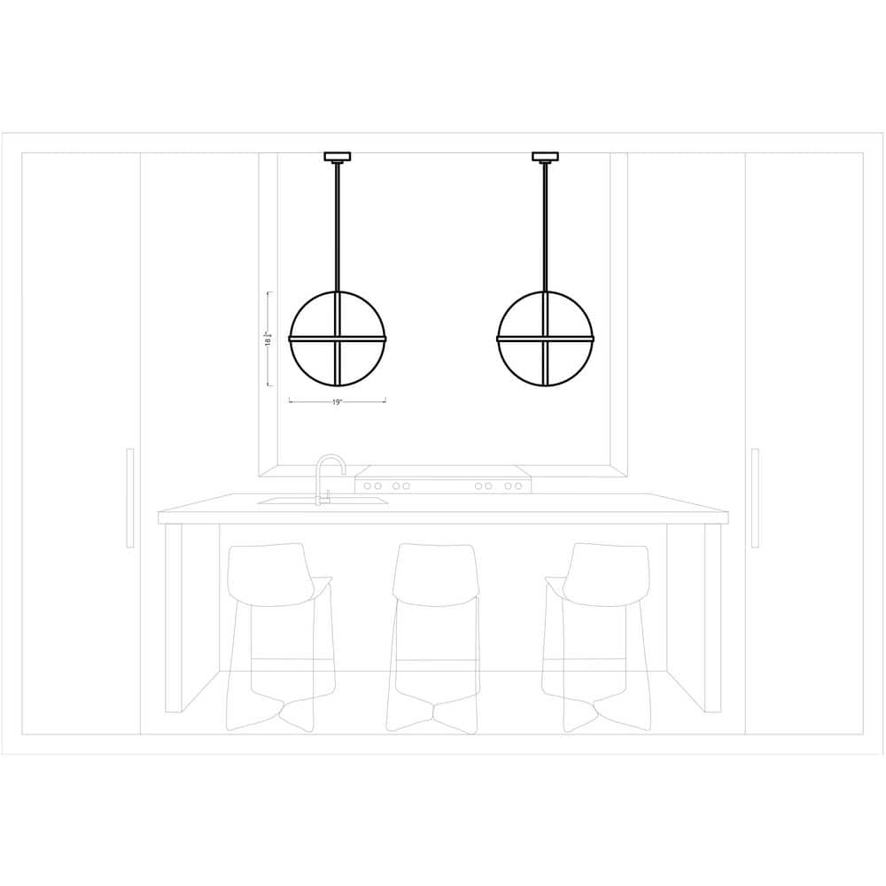 Alturas 3-Light Satin Brass Pendant with Etched White Glass