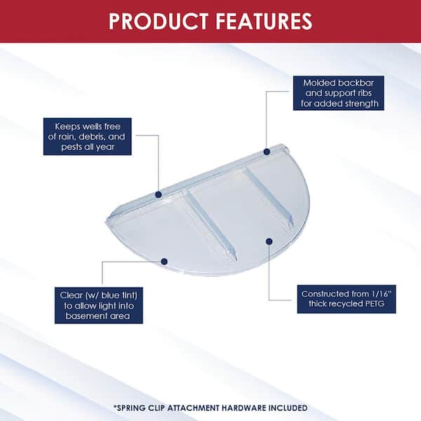 Couvercle Pour Puits De Fenêtre Rond 48" X 22" - Plastique, Modèle économique