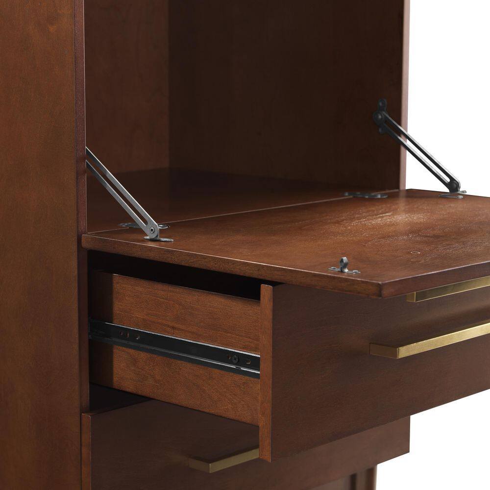 Vintage Mahogany Mid-Century Modern Bar Cabinet with Drawers