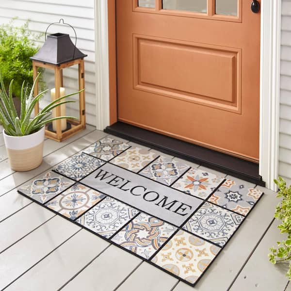 1pc Red Door Mat, With Durable Non-slip Rubber Backing, Large Welcome Mat  On Both Sides, Suitable For Front Doors, Easy To Clean, Entrance Mat, Suitab