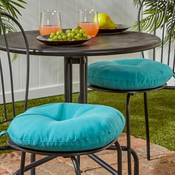 Round Outdoor Seat Cushion 2 Pack, 16 Round Outdoor Bistro Chair Cushions