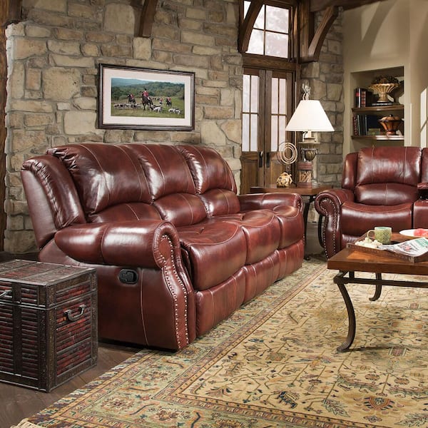 oxblood leather recliner