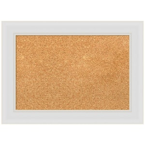 Flair Soft White 21.88 in. x 15.88 in. Framed Corkboard Memo Board