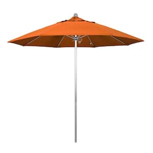 9 ft. Fiberglass Market Pulley Open S Anodized Patio Umbrella in Tuscan Pacifica