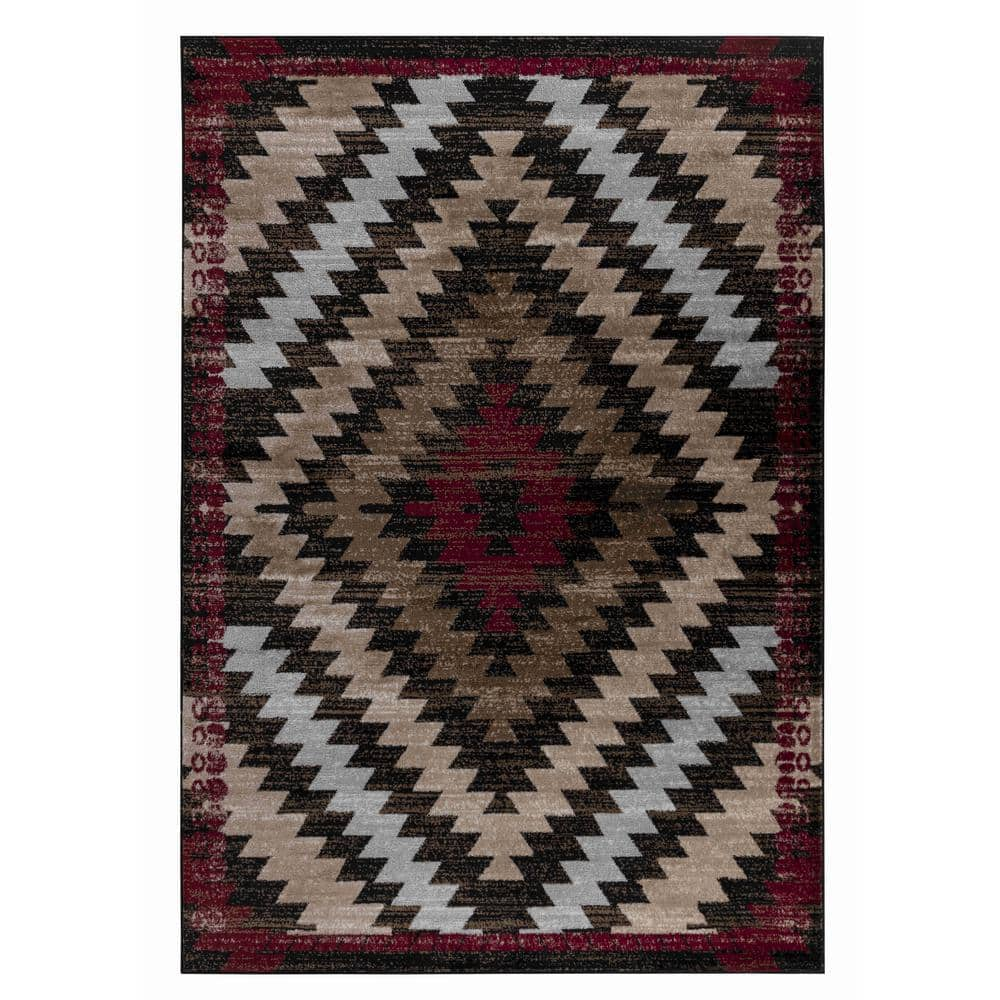 Rug Branch Sakarya Collection Brown Red 7 ft. x 10 ft. - (6 ft. 9 in. x ...