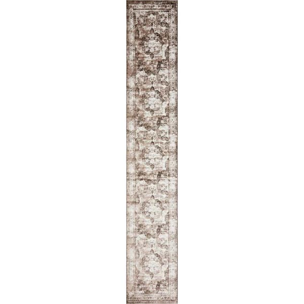 Sofia Salle Garnier Light Brown 3' 3 x 19' 8 Runner Rug