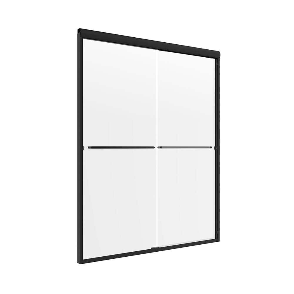 Cove 42 in.-46 in. W x 65 in. H Sliding Frameless Shower Door in Matte Black Finish with Clear Glass price history on PriceWatchPro