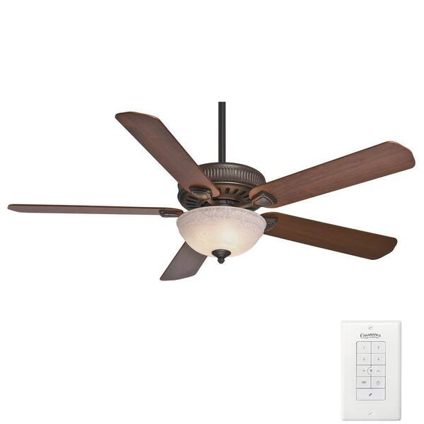 Casablanca Ainsworth Gallery 60 in. Indoor Onyx Bengal Bronze Ceiling Fan with 4-Speed Wall-Mount Control
