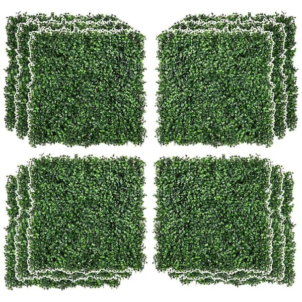 12 PCS 20 in. x 20 in.Artificial BoxwoodPolywire PanelsTopiary WallGreenery Backdrop,for  Outdoor Indoor Garden Backyard