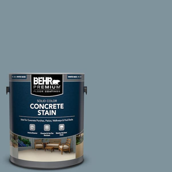BEHR PREMIUM 1 gal. #PFC-54 Blue Tundra Solid Color Flat Interior/Exterior Concrete Stain