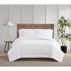 Silver Cool 3-Piece White Cotton Full / Queen Comforter Set