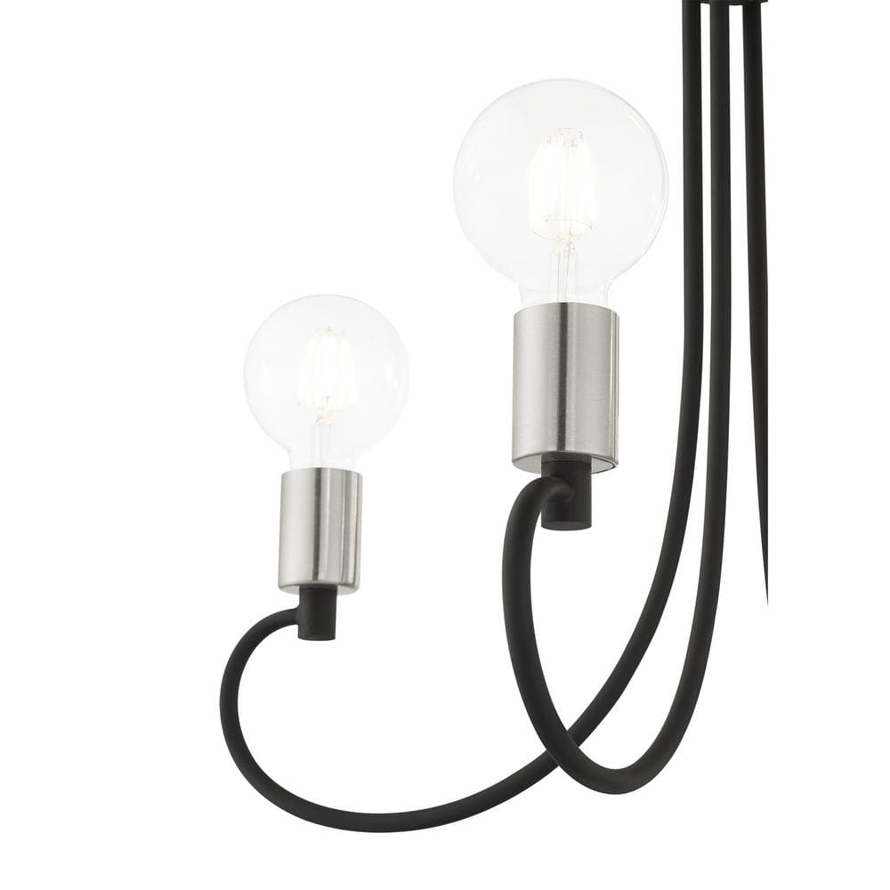 Black Crystal Mini 4-Light Candle Chandelier