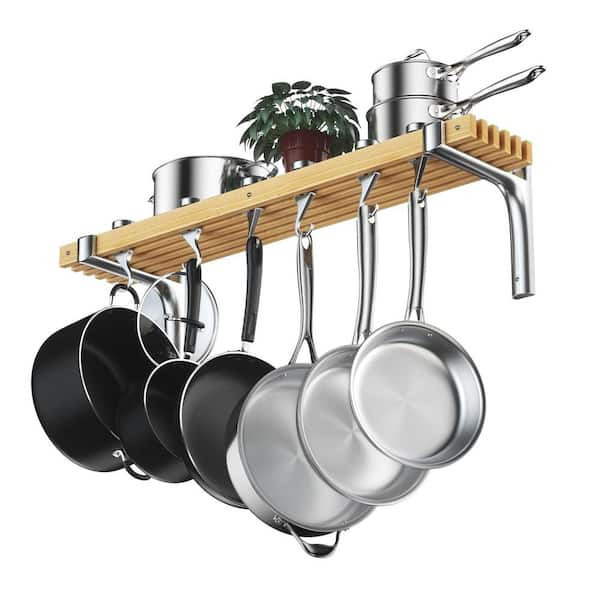 Cooks Standard 36 in. Wooden Wall Mounted Pot Rack