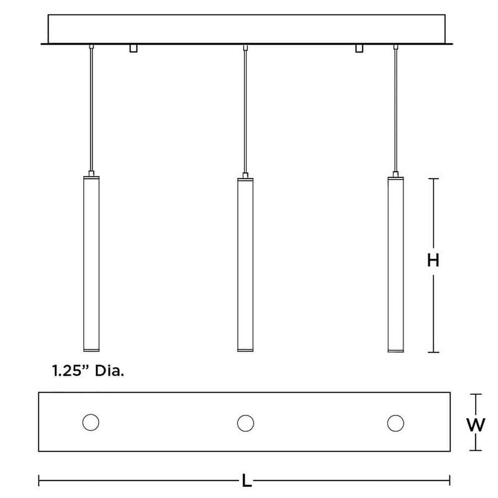 Eli 36" Satin Nickel Glass LED Linear Pendant Light