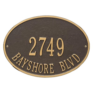 Hawthorne Standard Oval Bronze/Gold Wall 2-Line Address Plaque